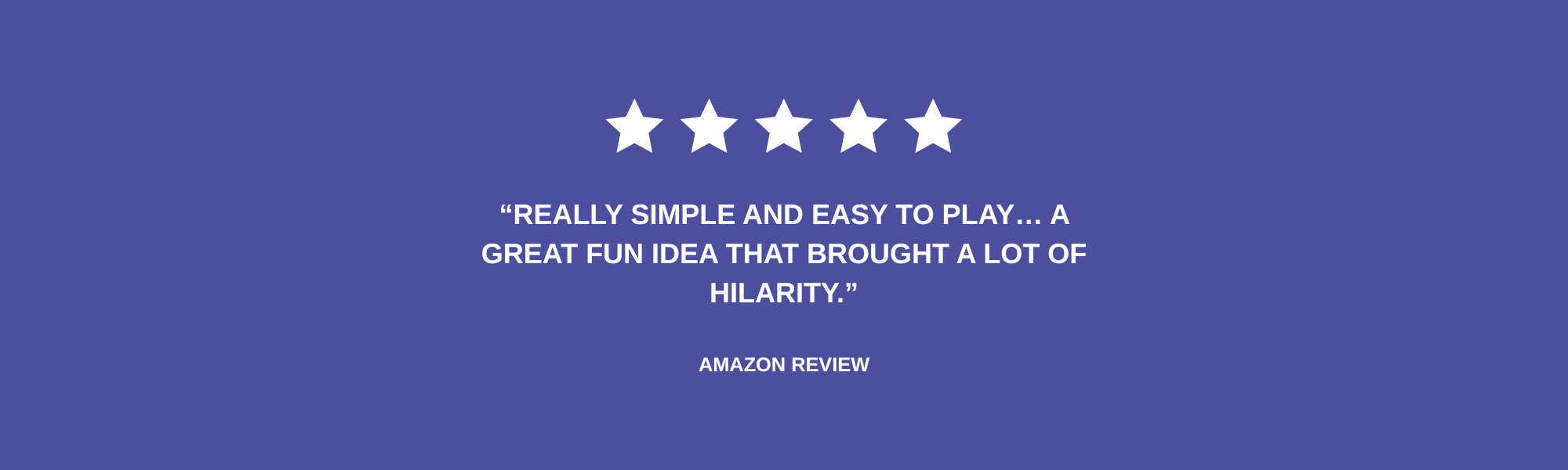 Prank Wars: Family Edition five-star Amazon review showing the stars and accompanying text