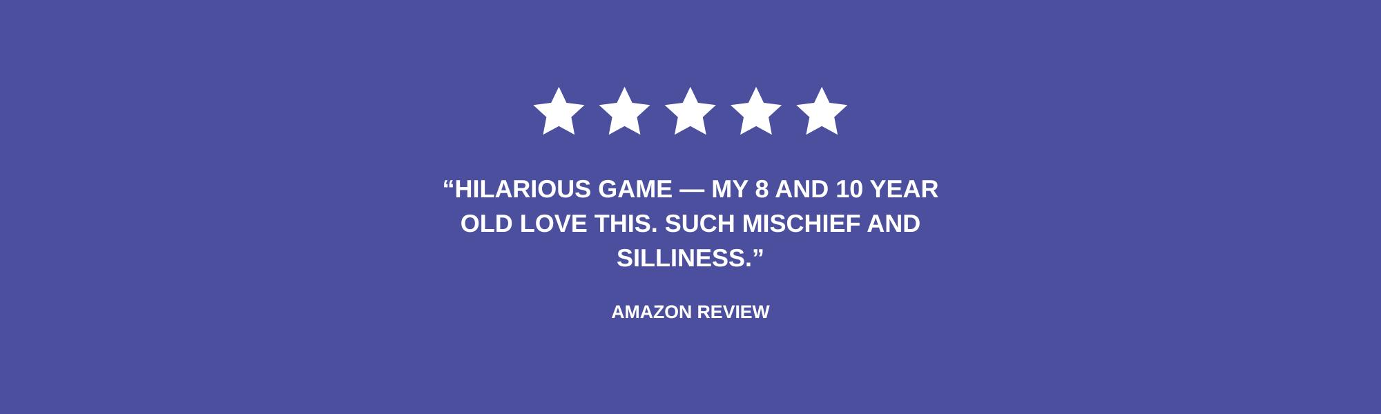 Five-star Amazon review of Prank Wars: Family Edition